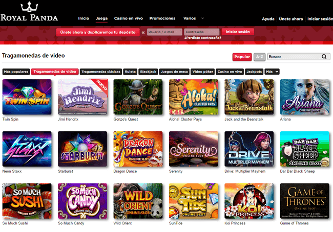 bono de bienvenida royal panda casino