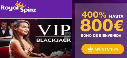 400% adicionales por bono bienvenida Casino RoyalSpinz