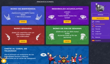 Promociones y bonos Rolling Slots casino